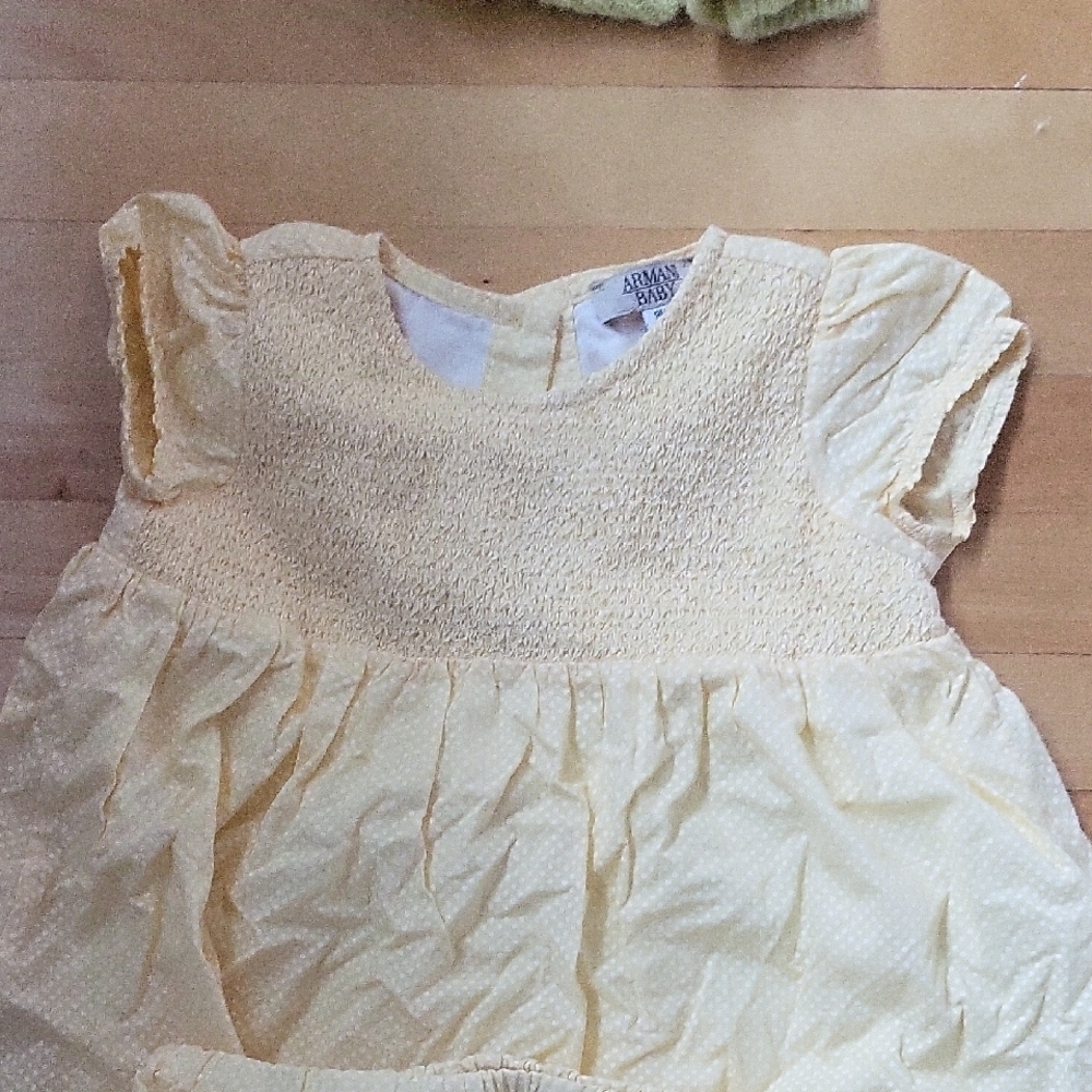 Yellow Baby Dress with Textured Bodice